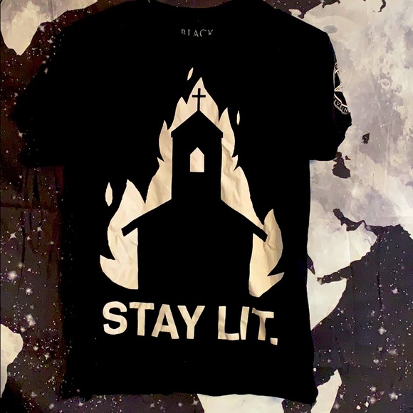 Blackcraft Tops - BlackCraft Cult Stay Lit Burning Church Tee BCC ☠️